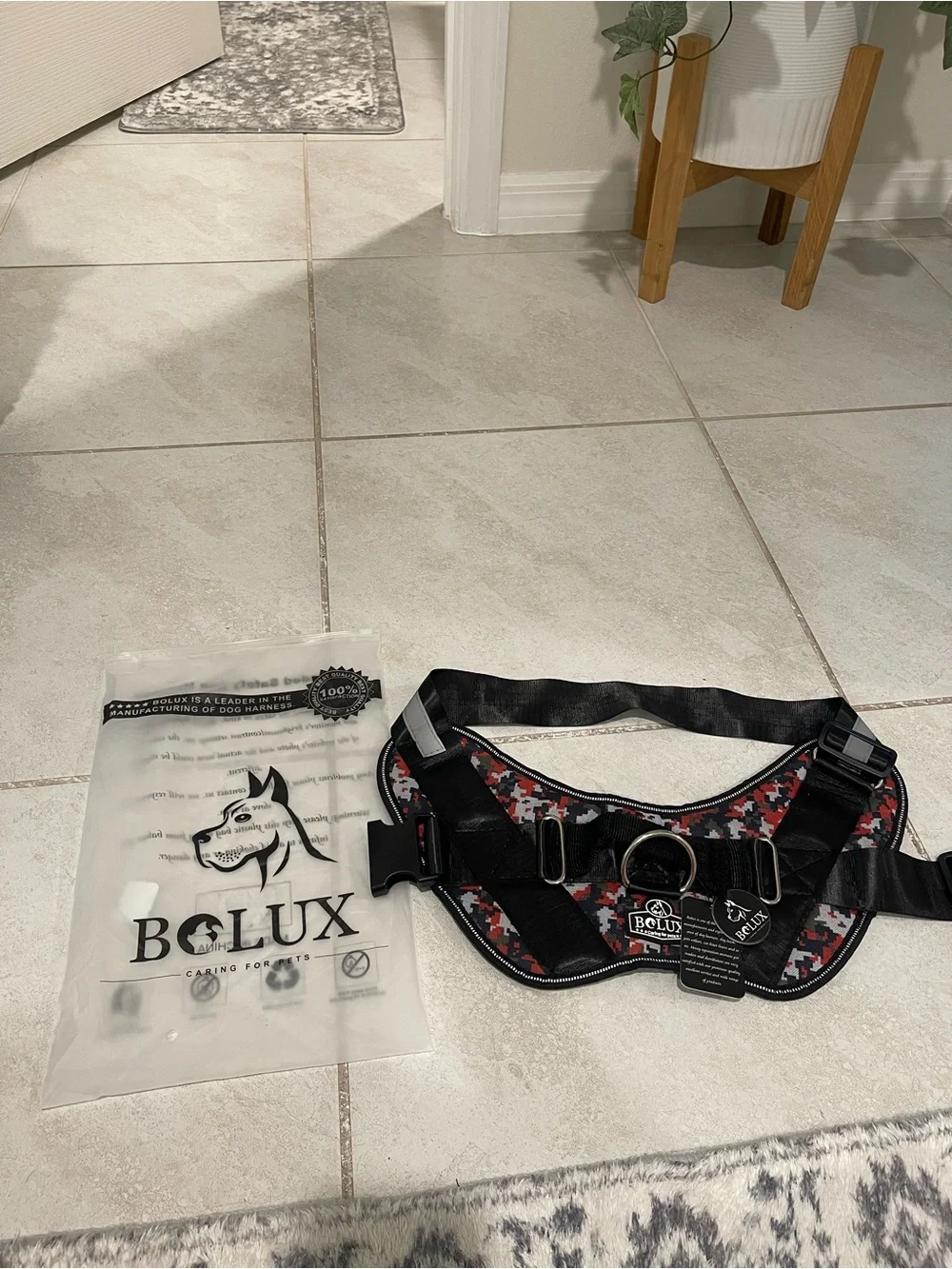 BOLUX Red Camo No-Pull Dog Harness